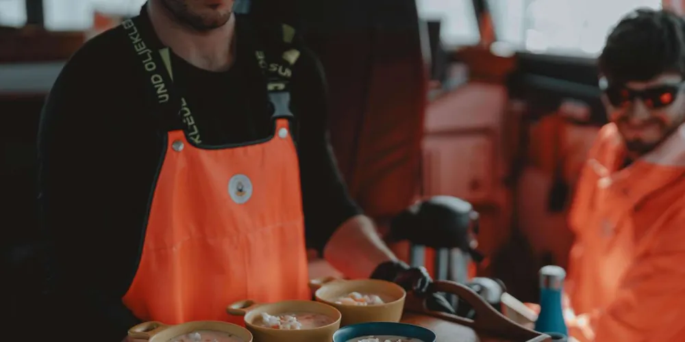 Cook-your-catch fish soup served on board the fishing boat