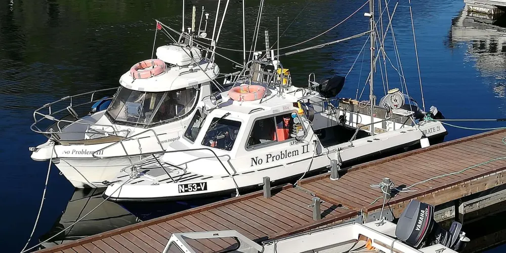 Personal fishing boats moored in the harbour at Svolvær